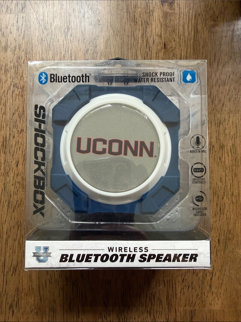 UCONN Bluetooth Shockbox Wireless Speaker - Blue & White